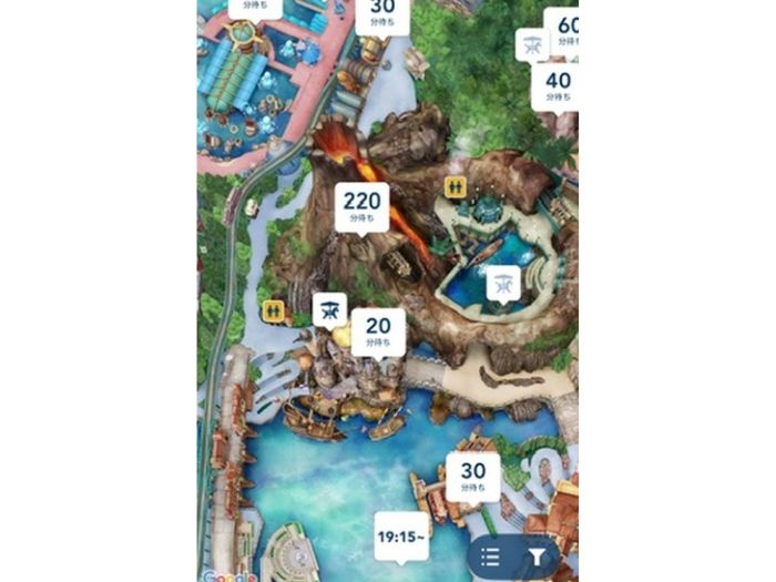 東京ディズニーリゾート公式アプリの待ち時間表示